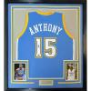 imageFramed Facsimile Autographed Carmelo Anthony 35x39 Denver Blue Reprint Laser Auto Basketball Jersey