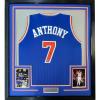 imageFramed Facsimile Autographed Carmelo Anthony 35x39 New York Blue Reprint Laser Auto Basketball Jersey