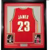 imageFramed Facsimile Autographed LeBron James 35x39 Cleveland Red Reprint Laser Auto Basketball Jersey