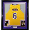 imageFramed Facsimile Autographed LeBron James 35x39 Los Angeles LA Yellow Reprint Laser Auto Basketball Jersey