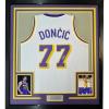 imageFramed Facsimile Autographed Luka Doncic 35x39 Los Angeles LA White Reprint Laser Auto Basketball Jersey
