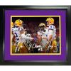 imageFramed Joe Burrow Justin Jefferson JaMarr Chase Facsimile Laser Engraved Signature Auto LSU Tigers 11quotx14quot College Football Photo HOFSM Holo