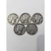 imageHall of Fame Sports Memorabilia 1920 PDS to 1929 Mercury Dimes  5 coins  All Different Dates  All coins are dated before 193010c  US Mint  Grade VG08 and better