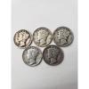 imageHall of Fame Sports Memorabilia 1930 PDS to 1939 Mercury Dimes All Different Dates  All Silver Coins dates before 194010c  US Mint  Grade VG08 and better Pack of 5 coins