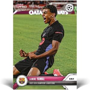 image2024 Topps Now Lamine Yamal 17 First Champions League Goal Soccer Card
