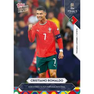 image2025 Topps Now UEFA Cristiano Ronaldo 1 Icon Strikes to Put Portugal into Final Portugal National Team Soccer Card
