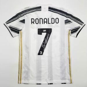 imageAutographedSigned Cristiano Ronaldo Juventus White Soccer Jersey Beckett BAS COA