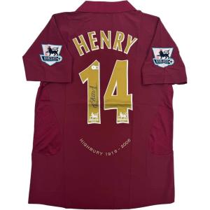 imageAutographedSigned Thierry Henry Arsenal Red Soccer Jersey Beckett BAS COA