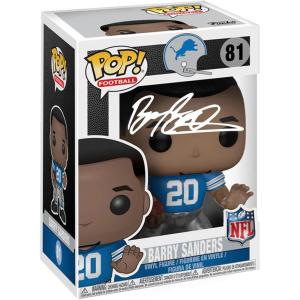 imageBarry Sanders 81 Facsimile Signed Reprint Laser Autographed Funko POP Football NFL Detroit Lions Figurine with Protector Case