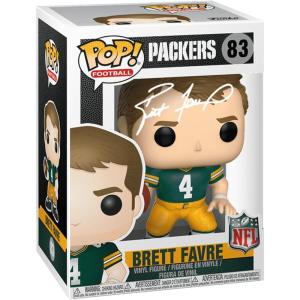 imageBrett Favre 83 Facsimile Signed Reprint Laser Autographed Funko POP Football Green Bay Packers Figurine with Protector Case