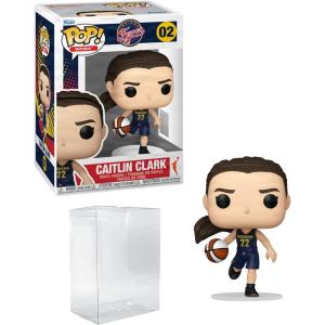 imageCaitlin Clark 02 Rookie Season Funko POP Basketball WNBA Indiana Fever Figurine with HOFSM Protector Case