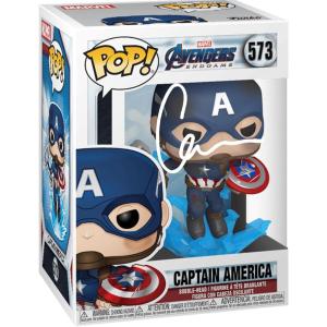 imageChris Evans Captain America 573 with Broken Shield ampamp Mjolnir Avengers Endgame Facsimile Signed Reprint Laser Autographed Funko POP Movies Marvel Figurine with Protector Case