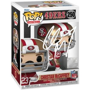 imageChristian McCaffrey 250 Facsimile Signed Reprint Laser Autographed Funko POP San Francisco 49ers Figurine with Protector Case