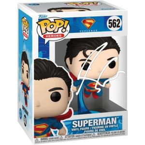 imageDavid Corenswet Superman 562 2025 Facsimile Signed Reprint Laser Autographed Funko POP Heroes Justice League Figurine with Protector Case