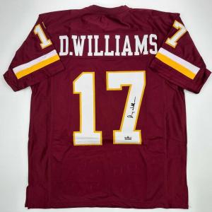 imageFacsimile Autographed Doug Williams Washington Red Reprint Laser Auto Football Jersey Size Mens XL