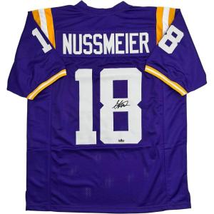 imageFacsimile Autographed Garrett Nussmeier LSU Purple Reprint Laser Auto College Football Jersey Size Mens XL