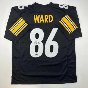 imageFacsimile Autographed Hines Ward Pittsburgh Black Reprint Laser Auto Football Jersey Size Mens XL