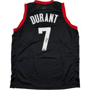 imageFacsimile Autographed Kevin Durant Houston Black Reprint Laser Auto Basketball Jersey Size Mens XL