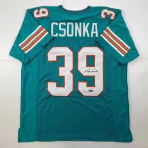 imageFacsimile Autographed Larry Csonka Miami Teal Reprint Laser Auto Football Jersey Size Mens XL