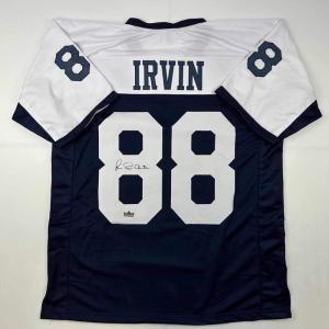 imageFacsimile Autographed Michael Irvin Dallas Thanksgiving Day Reprint Laser Auto Football Jersey Size Mens XL