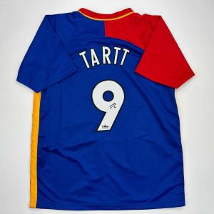 imageFacsimile Autographed Phil Dunster Jamie Tartt AFC Richmond Ted Lasso Blue Reprint Laser Auto Soccer Jersey Size Mens XL