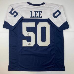 imageFacsimile Autographed Sean Lee Dallas Thanksgiving Day Reprint Laser Auto Football Jersey Size Mens XL