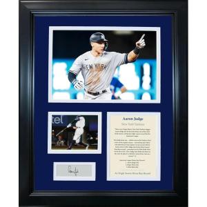 imageFramed Aaron Judge 62 Home Run AL Record Facsimile Laser Engraved Signature Auto New York Yankees Baseball 11quotx14quotPhoto Sig Collage