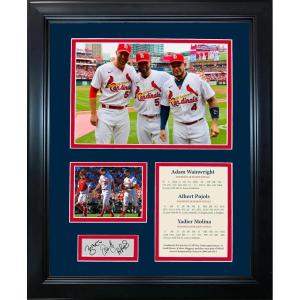 imageFramed Albert Pujols Yadier Molina ampamp Adam Wainwright St Louis Cardinals Big 3 Facsimile Laser Engraved Signature Auto Baseball 11quotx14quotPhoto Sig Collage