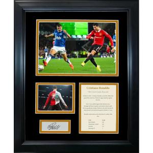 imageFramed Cristiano Ronaldo 700 Club Goals Record Facsimile Laser Engraved Signature Auto Soccer Futbol 11quotx14quot Photo Sig Collage