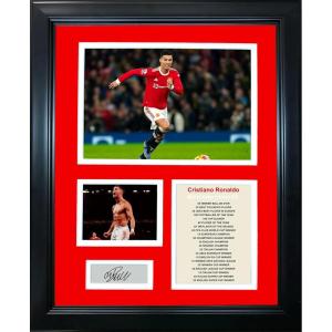imageFramed Cristiano Ronaldo Facsimile Laser Engraved Signature Auto Manchester United Soccer Futbol 11quotx14quot Photo Sig Collage