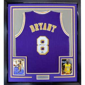 imageFramed Facsimile Autographed Kobe Bryant 35x398 Los Angeles LA Purple Reprint Laser Auto Basketball Jersey