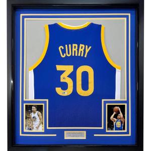 imageFramed Facsimile Autographed Stephen Steph Curry 35x39 Golden State Blue Reprint Laser Auto Basketball Jersey