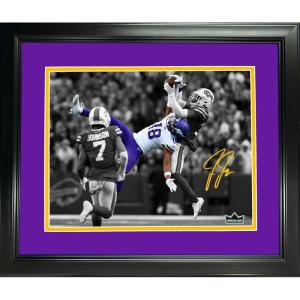imageFramed Justin Jefferson Minnesota Vikings Facsimile Laser Engraved Signature Auto 11quotx14quot Football Photo HOFSM Holo