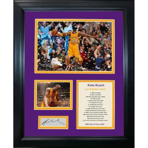 imageFramed Kobe Bryant Hall of Fame Facsimile Laser Engraved Signature Auto Los Angeles Lakers Basketball 11quotx14quot Photo Sig Collage