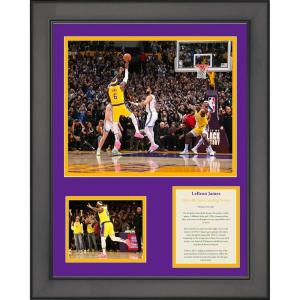 imageFramed LeBron James NBA AllTime Leading Scorer Los Angeles Lakers Basketball 11quotx14quot Three Photo Collage