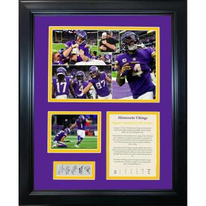 imageFramed Minnesota Vikings NFL Record 33 Point Comeback Facsimile Laser Engraved Signature Auto 11quotx14quot Photo Sig Collage
