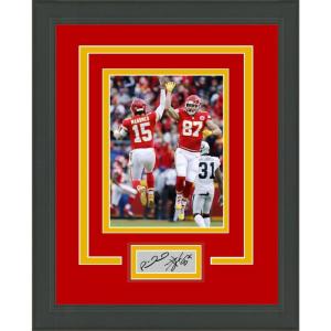 imageFramed Patrick Mahomes Travis Kelce Dual Facsimile Laser Engraved Signature Auto Kansas City Chiefs 11x14 Football Photo