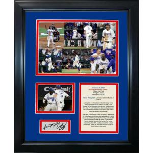 imageFramed Texas Rangers 2023 World Series Game 1 Corey Seager ampamp Adolis Garcia Home Runs Facsimile Laser Engraved Signature Auto 11quotx14quot Baseball Photo Sig Collage