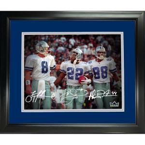 imageFramed Troy Aikman Emmitt Smith ampamp Michael Irvin Dallas Cowboys Facsimile Laser Engraved Signature Auto 11quotx14quot Football Photo HOFSM Holo