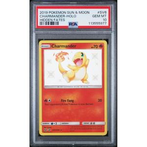 imageGraded 2019 PKM Sun ampamp Moon Charmander Holo SV6 Hidden Fates Trading Card Game PSA 10 Gem Mint