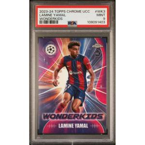 imageGraded 2023 Topps Chrome UCC Wonderkids Lamine Yamal WK3 Rookie RC Soccer Card PSA 9 Mint