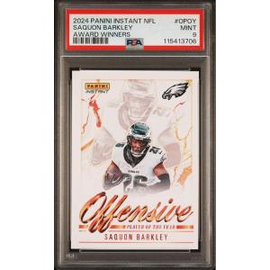 imageGraded 2024 Panini Instant NFL Saquon Barkley OPOY Award Winners Football Card PSA 9 Mint
