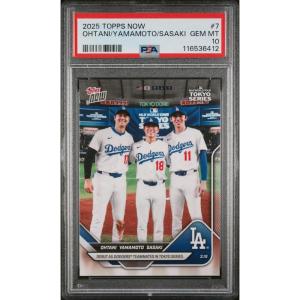 imageGraded 2025 Topps Now Shohei OhtaniYoshinobu YamamotoRoki Sasaki 7 Baseball Card PSA 10 Gem Mint