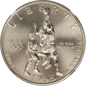 imageHall of Fame Sports Memorabilia  1995 S Basketball Commemorative BU Half Dollar  Limited Mintage  12 US Mint Brilliant Uncirculated