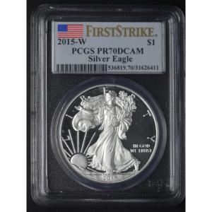 imageHall of Fame Sports Memorabilia  2015 W American Silver Eagle  First Strike  Professionally Graded  The Perfect Coin  PCGS PR70 DCAM