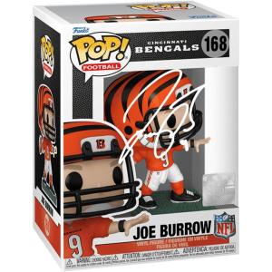 imageJoe Burrow 168 Facsimile Signed Reprint Laser Autographed Funko POP Football NFL Cincinnati Bengals Figurine with Protector Case