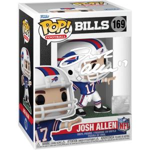 imageJosh Allen 169 Facsimile Signed Reprint Laser Autographed Funko POP Football NFL Buffalo Bills Figurine with Protector Case