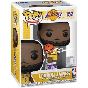 imageLeBron James 152 Facsimile Signed Reprint Laser Autographed Funko POP Basketball NBA Los Angeles Lakers Figurine with Protector Case