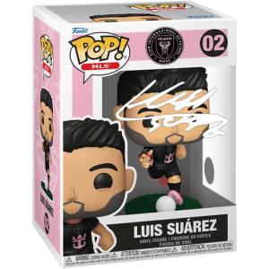 imageLuis Suarez 02 Facsimile Signed Reprint Laser Autographed Funko POP MLS Soccer Inter Miami CF Figurine with Protector Case