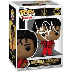 imageMichael Jackson 359 Thriller Facsimile Signed Reprint Laser Autographed Funko POP Rocks Figurine with Protector Case